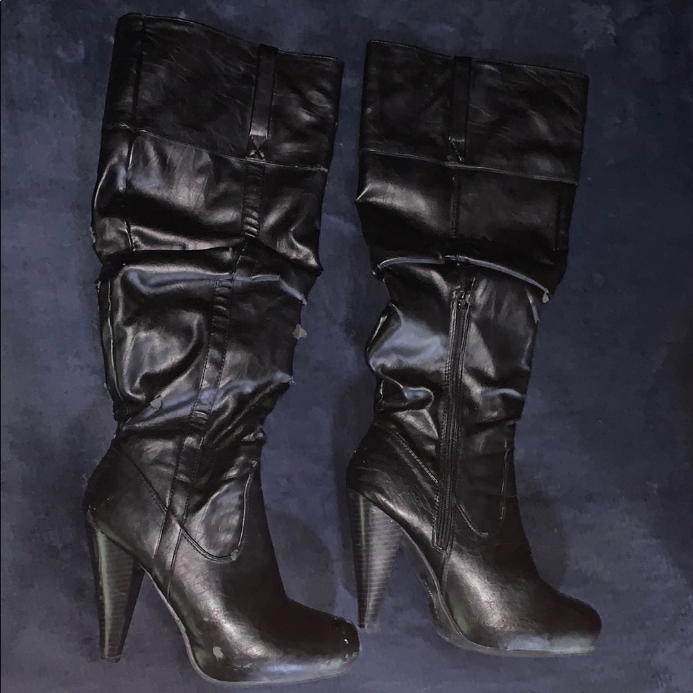 👢Black Dollhouse Knee-High Women's Heeled Boots